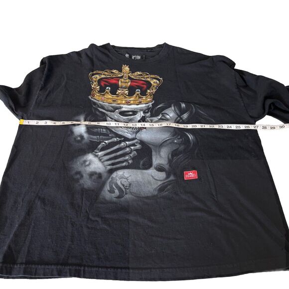 OGabel Lost-King T-Shirt 3XL Skull King Graphic-Tee Grunge EUC Long Sleeve - Picture 5 of 6
